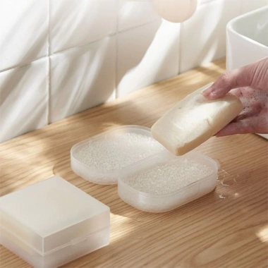 Hộp xà phòng BENYTRO nắp đậy - Đĩa xà phòng xốp chống nước, nhựa di động, 36.740₫