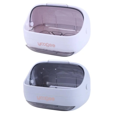 Hộp xà phòng COOLCELLS thoát nước, nắp trong suốt, treo tường, không cần đục lỗ - 99.000₫