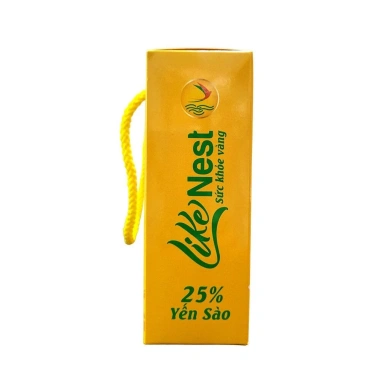 Hộp xách 6 hủ 70ml Like Nest - Tổ yến sào 25% yến chưng và Đông trùng hạ thảo Vàng, hỗ trợ sức khỏe