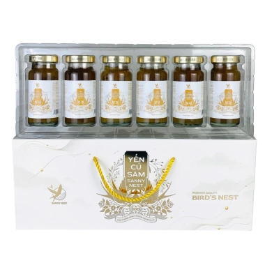 Hộp yến chưng Củ Sâm Canada 6 lọ 150ml - Giá 400k, vị đắng sâm, tăng sức khỏe