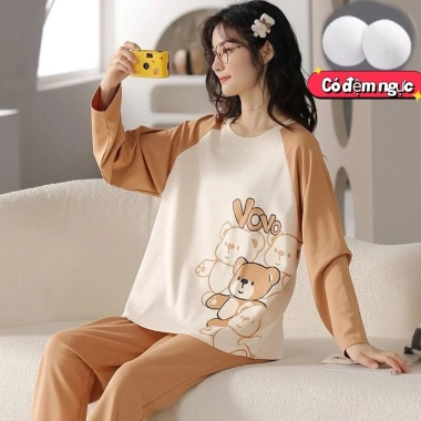 [HOT 2.025] Đồ Ngủ Nữ Đệm Ngực Thời Trang Họa Tiết Rộng Rãi - Mặc Nhà & Đi Chơi 115k