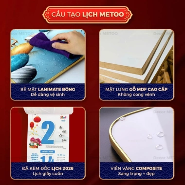 HOT 2.026 Lịch Gỗ Treo Tường Tài Lộc 3D Tráng Gương + Đốc Lịch Hút Tài Bán Đắt - Giá 176k 6