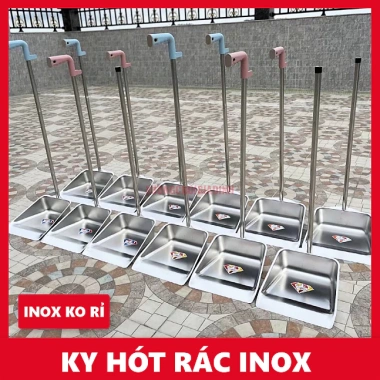 Hót rác inox thép không rỉ tay cầm dài 25-28cm, kèm móc treo, giá 89.000đ 2