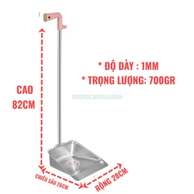 Hót rác inox thép không rỉ tay cầm dài 25-28cm, kèm móc treo, giá 89.000đ 8