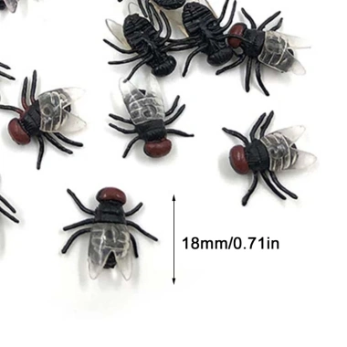 Hrtyvhin 100 chiếc ruồi giả nhựa - Đồ chơi prank Halloween, mô phỏng côn trùng