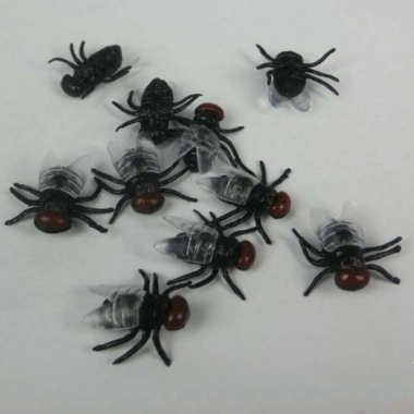 Hrtyvhin 100 chiếc ruồi giả nhựa - Đồ chơi prank Halloween, mô phỏng côn trùng