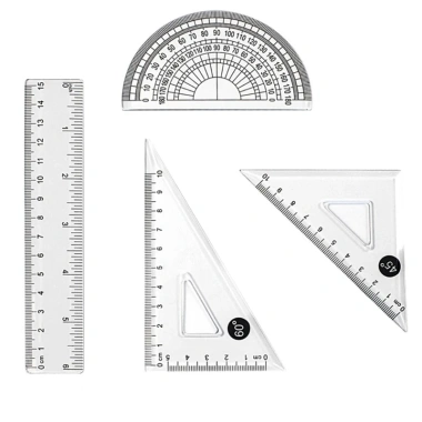 Hrtyvhin 4 Bộ Toán Hình Học 15cm Nhựa Thước Tam Giác & Thẳng Giá 37,208 VND 7