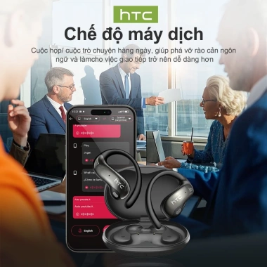 HTC NE19 Tai nghe Bluetooth 6.0 Dịch 135 ngôn ngữ, âm thanh HiFi, không dây, micrô – 254.000₫