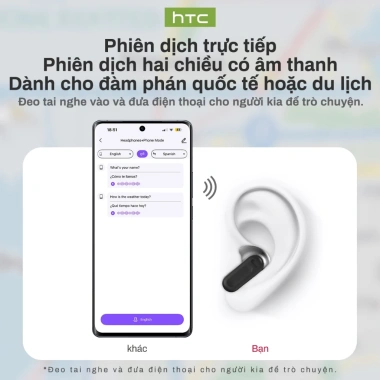 HTC NE20 Tai Nghe AI Bluetooth, Màn hình cảm ứng, HiFi, Dịch thời gian thực - 364.000 VND