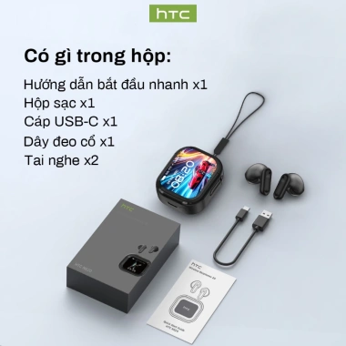 HTC NE20 Tai Nghe AI Bluetooth, Màn hình cảm ứng, HiFi, Dịch thời gian thực - 364.000 VND
