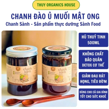 Hũ 500ml Chanh Sành & Đào Ủ Muối Mật Ong – Tiêu Đờm, Giảm Ho, Bổ Phế 65.000đ