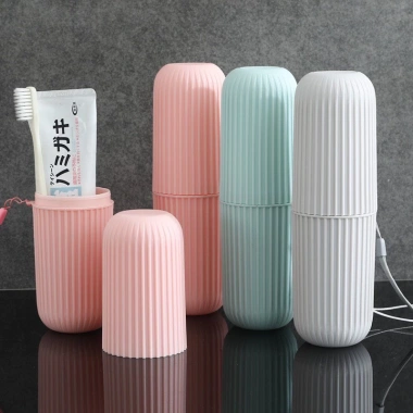 Hũ Đựng Bàn Chải Trụ và Kem Đánh Răng Kiểu Tròn, Kèm 2 Cốc Du Lịch - Giá 10.500 VND 7