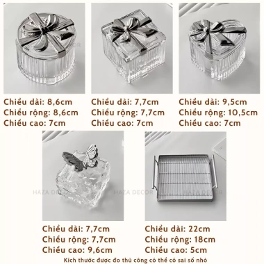 Hũ Đựng Mứt Tết Thủy Tinh Kèm Khay Kim Loại - Đĩa Trái Cây Có Nắp BK49 265.000