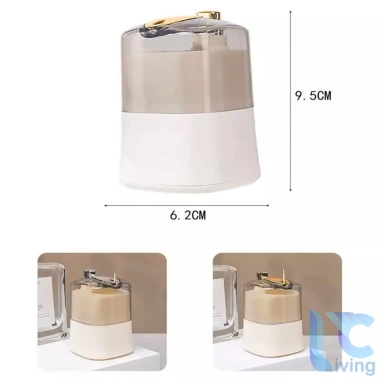 Hũ Đựng Tăm Living C và Hộp Tăm Bấm Tự Động Sticker Hoạt Hình Dễ Thương 41.000₫