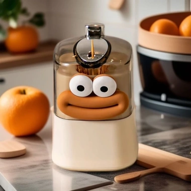 Hũ Đựng Tăm Living C và Hộp Tăm Bấm Tự Động Sticker Hoạt Hình Dễ Thương 41.000₫