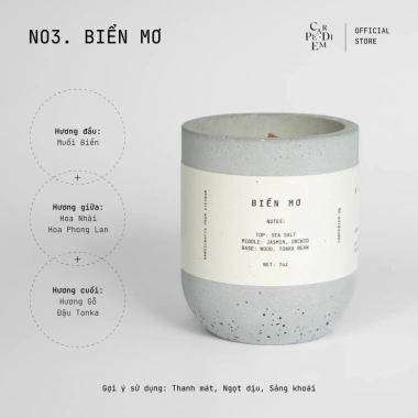 Hũ nến thơm phòng ngủ Carpe Diem hương dịu mát không hoá chất giá 471.420 VND 4 Hũ nến thơm phòng ngủ Carpe Diem hương dịu mát không hoá chất giá 471.420 VND 4