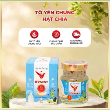 Hũ tổ yến HVNEST 70ml - Hạt Chia - Yến Sào Hoàng Việt, hỗ trợ sức khỏe, chỉ 270k