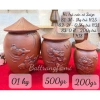 Hũ trà nón sành không tráng men hoạ tiết nổi Bát Tràng giá ưu đãi 155.000₫