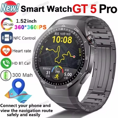 Huawei GT5 Pro - Đồng hồ thông minh nam GPS NFC, Màn hình AMOLED HD, Gọi Bluetooth, Chống nước