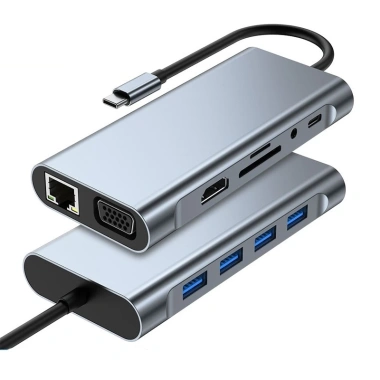 Hub 11 trong 1 Type-C USB 3.0 HD PD VGA RJ45 Audio 3.5mm Sạc nhanh – Giảm tới 95.000₫ 2 Hub 11 trong 1 Type-C USB 3.0 HD PD VGA RJ45 Audio 3.5mm Sạc nhanh – Giảm tới 95.000₫ 2