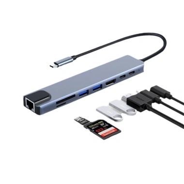 Hub 11 trong 1 Type-C USB 3.0 HD PD VGA RJ45 Audio 3.5mm Sạc nhanh – Giảm tới 95.000₫