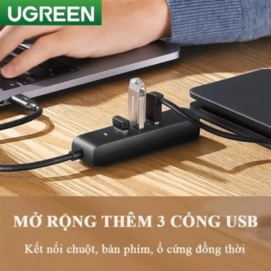 HUB 4in1 Ugreen USB Type C sang 3 USB 3.0 và 1 LAN, chính hãng, 135.000đ