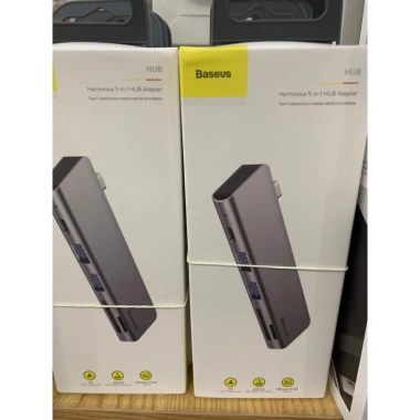 Hub 5 trong 1 Baseus CAHUB-K0G - HDMI, USB-C, USB-A, VGA, SD, Giá 490.000 VND