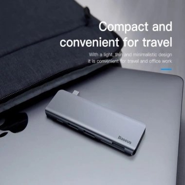 Hub 5 trong 1 Baseus CAHUB-K0G - HDMI, USB-C, USB-A, VGA, SD, Giá 490.000 VND
