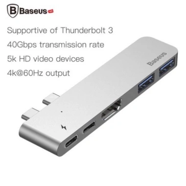 Hub 5 trong 1 Baseus CAHUB-K0G - HDMI, USB-C, USB-A, VGA, SD, Giá 490.000 VND 9 Hub 5 trong 1 Baseus CAHUB-K0G - HDMI, USB-C, USB-A, VGA, SD, Giá 490.000 VND 9