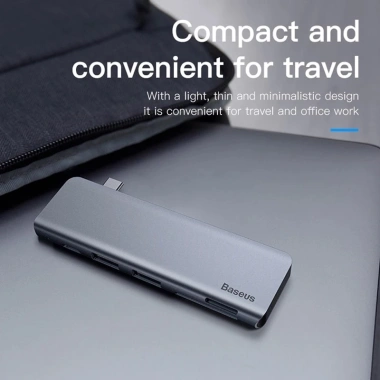 Hub 5 trong 1 Baseus CAHUB-K0G - HDMI, USB-C, USB-A, VGA, SD, Giá 490.000 VND 10 Hub 5 trong 1 Baseus CAHUB-K0G - HDMI, USB-C, USB-A, VGA, SD, Giá 490.000 VND 10