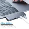 Hub 5 trong 1 TechHome DT1.026 – Sạc nhanh 100W, hỗ trợ USB‑C, HDMI, LAN, USB‑A, tương thích đa thiết bị 4