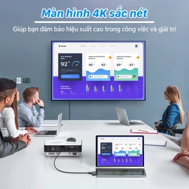 Hub 5 trong 1 TechHome DT1.026 – Sạc nhanh 100W, hỗ trợ USB‑C, HDMI, LAN, USB‑A, tương thích đa thiết bị
