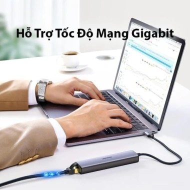 Hub 5in1 USB sang LAN 1.000Mbps + 3 cổng USB 3.0 Type-C - Ugreen 60.554, Hàng Chính Hãng, Giá 580.000₫ 6 Hub 5in1 USB sang LAN 1.000Mbps + 3 cổng USB 3.0 Type-C - Ugreen 60.554, Hàng Chính Hãng, Giá 580.000₫ 6