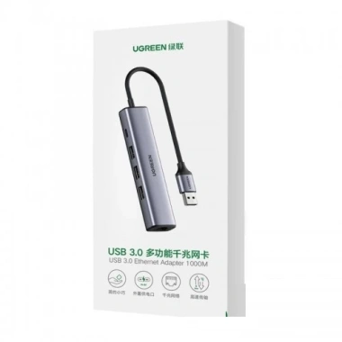 Hub 5in1 USB sang LAN 1.000Mbps + 3 cổng USB 3.0 Type-C - Ugreen 60.554, Hàng Chính Hãng, Giá 580.000₫
