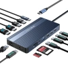 Hub ACASIS USB‑C 14 trong 1 – HDMI 4K, DP 4K@60Hz, 2 USB3.1 10Gbps, SD/TF, Audio, RJ45 cho Mac & Windows