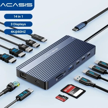 Hub ACASIS USB‑C 14 trong 1 – HDMI 4K, DP 4K@60Hz, 2 USB3.1 10Gbps, SD/TF, Audio, RJ45 cho Mac & Windows 2 Hub ACASIS USB‑C 14 trong 1 – HDMI 4K, DP 4K@60Hz, 2 USB3.1 10Gbps, SD/TF, Audio, RJ45 cho Mac & Windows 2
