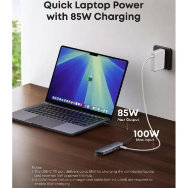 Hub Anker USB-C A83D2 8 trong 1 (4K@60Hz, 10Gbps, PD 100W) – Mở rộng đa năng, bảo hành 18 tháng – Giá 589.610₫ 4