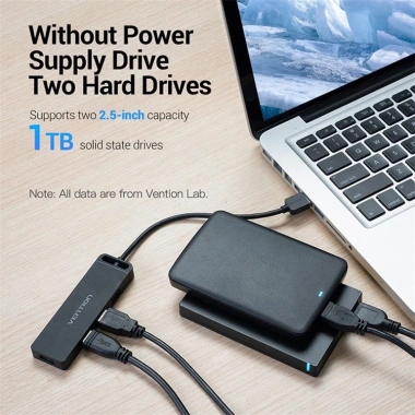 Hub Chia 1x4 USB 3.0 Vention 5Gbps - Nguồn 5V cho HDD, Mouse, Keyboard, Printer