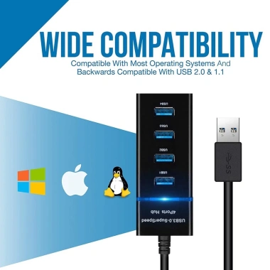 Hub Chia 4 Cổng + 7 USB 3.0, tốc độ 5Gbps, dây dài 30‑120cm – Giá chỉ 54.500₫