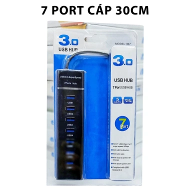 Hub Chia 4 Cổng + 7 USB 3.0, tốc độ 5Gbps, dây dài 30‑120cm – Giá chỉ 54.500₫