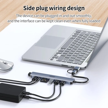 Hub Chia Cổng Acer T8 8 in 1 Type-C & USB 3.0 - 3 USB2.0, 1 USB3.0, TF/SD, 3.5mm - Chỉ 315.000 VND