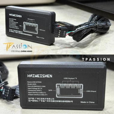 Hub chia USB Haiweishen UE05 1 ra 4 cổng 9 Pin USB 2.0 Mainboard + Cấp nguồn SATA PSU Chính hãng - Giá 295.000 VND