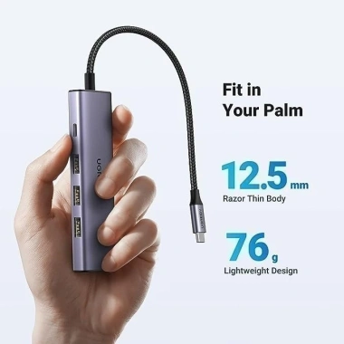 Hub chuyển đổi Type C Ugreen 5 in 1 vỏ nhôm – Truyền tải nhanh, BH 18 tháng, 1 đổi 1