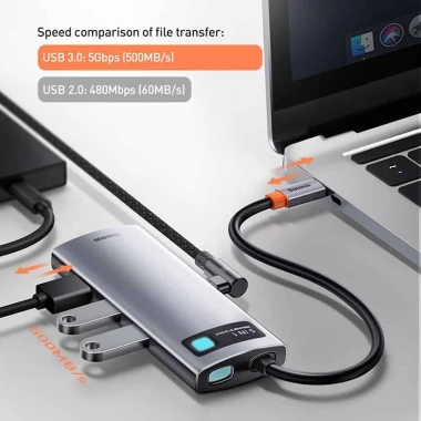 Hub đa năng Baseus Metal Gleam Series 5 in 1 Type-C Docking Station - Giá chỉ 580.000đ, giảm từ 725.000đ 5