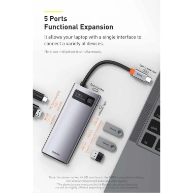 Hub đa năng Baseus Metal Gleam Series 5 in 1 Type-C Docking Station - Giá chỉ 580.000đ, giảm từ 725.000đ 8
