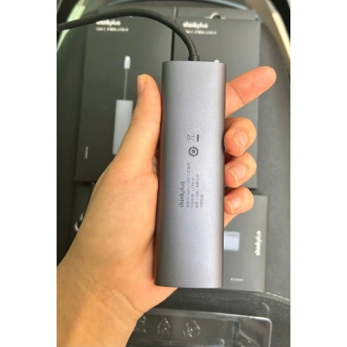 Hub Lenovo Thinkplus 6 trong 1 Type‑C: RJ45 LAN, HDMI 4K, 3 USB A, PD 100W - 440.000₫