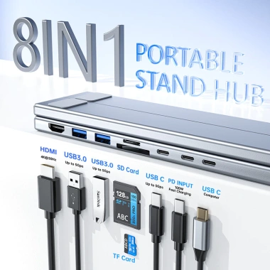 Hub Multi-Interface HDMI 8 trong 1 - Docking Station Hợp kim nhôm cho Laptop, Kết nối nhanh, Giá ưu đãi 509.027₫ 2