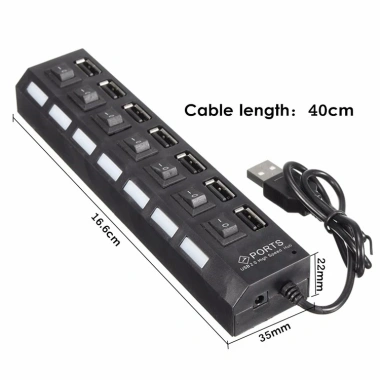 Hub Ổ Điện 7 Port Công Tắc Loại Tốt - Giá 49.000đ, tiết kiệm năng lượng, bảo vệ thiết bị