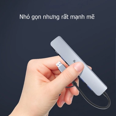 Hub Tuyp C & USB 8 in 1 Poermax HU1 - Tương thích mọi laptop, PC, Giá 145.000₫
