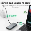 Hub Type C 11 Cổng Nhôm Tản Nhiệt KSS - HDMI, VGA, LAN RJ45, Tai nghe 3.5mm, PD 5